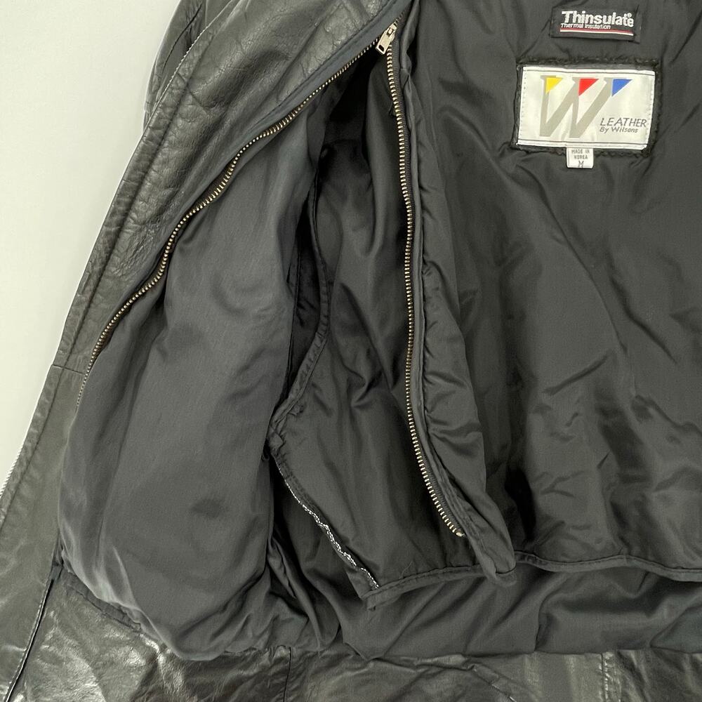 Wilson Thinsulate Women's Vtg. Leather Moto Jacket, Black, Sz. M  80s 90s *FLAW* - Picture 6 of 14